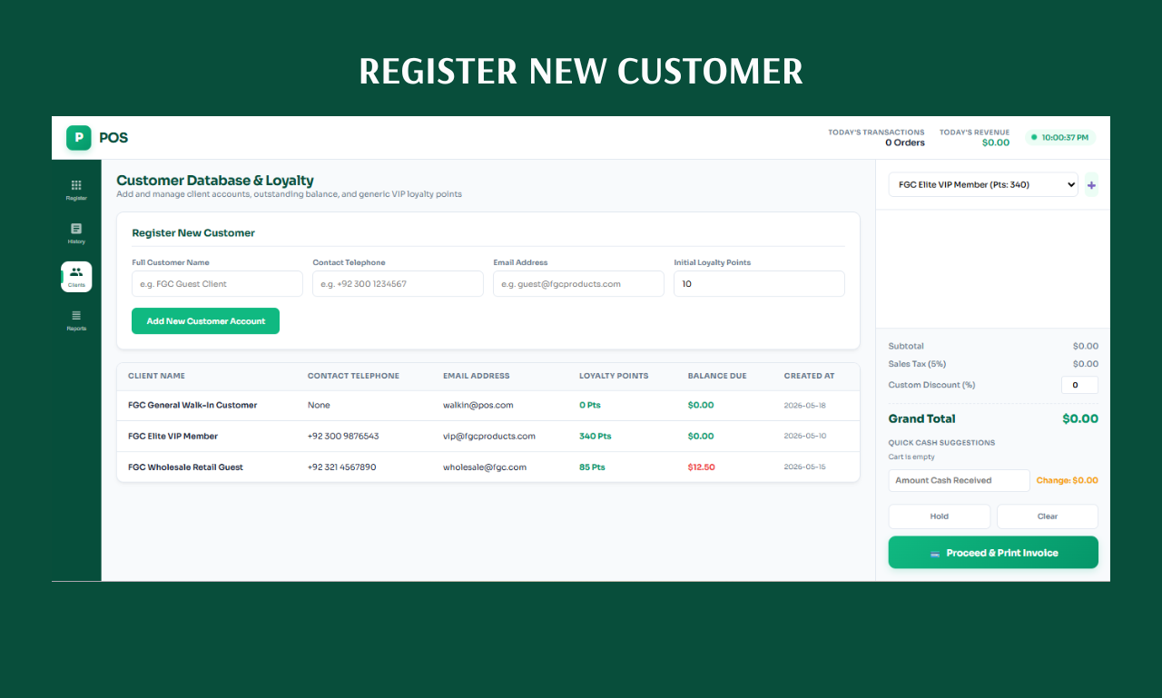 Point of Sale Management System POS Customer Management